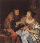 Frans van Mieris Carousing Couple oil painting reproduction
